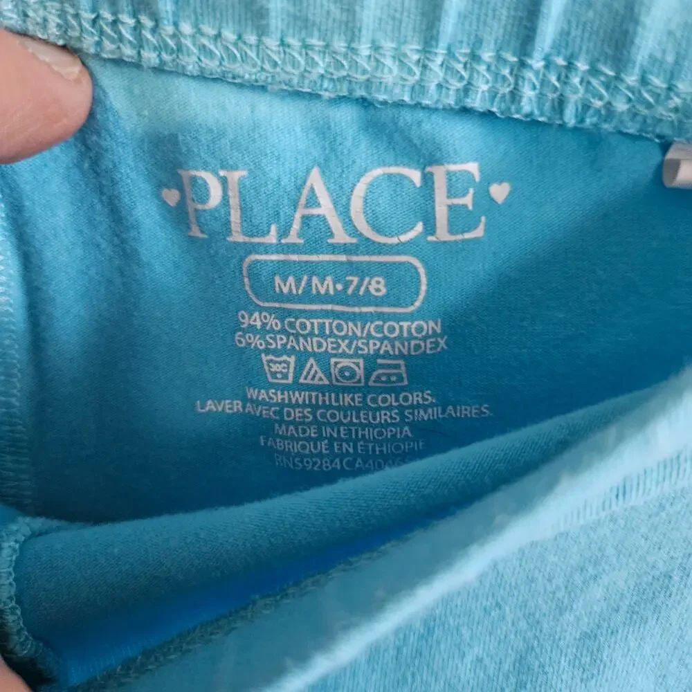 Children's Place Girls Size M Biker Shorts Aqua Light Blue Casual Summer Basic